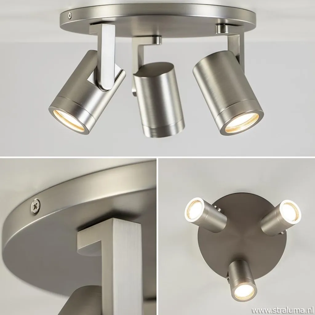 Straluma Plafondspot Halo 3L rond rvs> Opbouwspots|Keukenverlichting