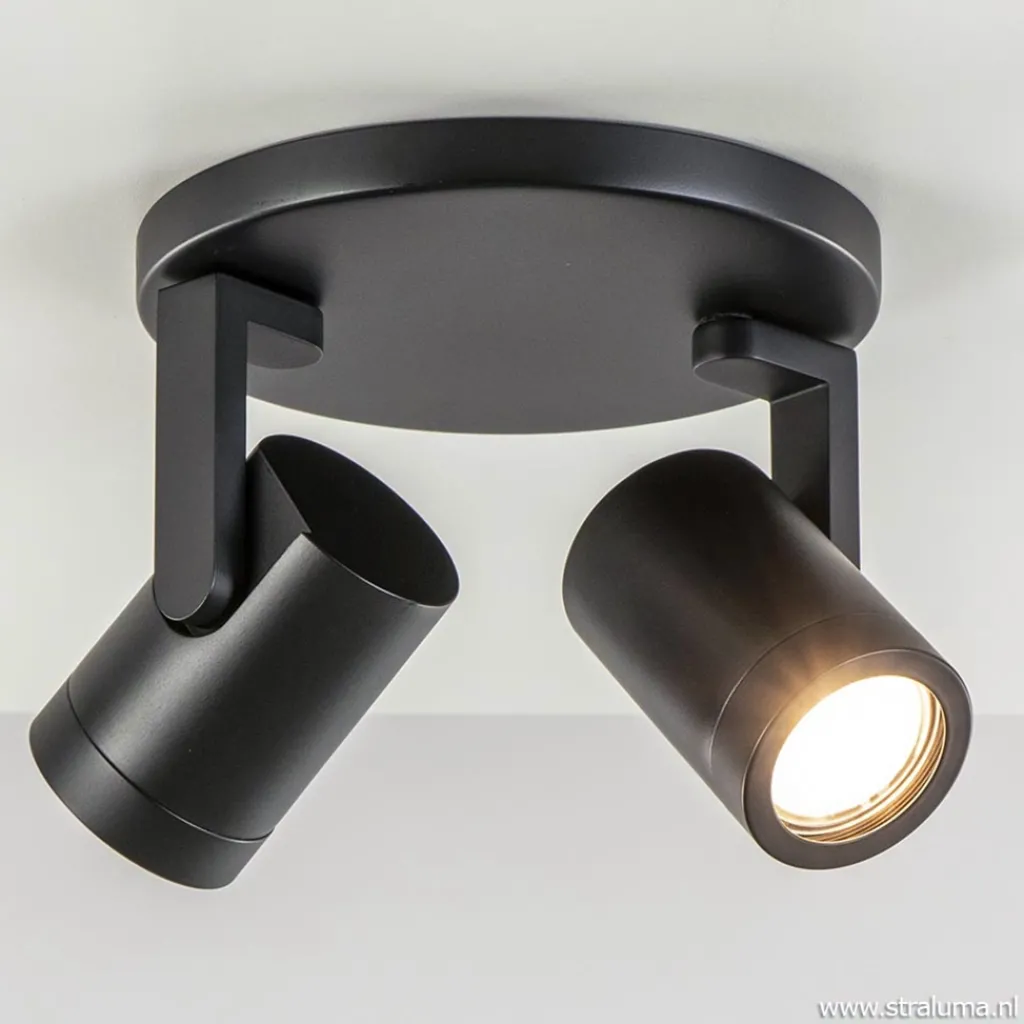 Straluma Plafondspot Halo Spot 2L rond zwart> Opbouwspots|Woonkamerlampen