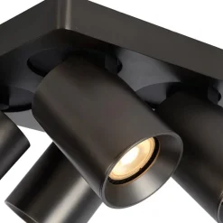 Straluma Plafondspot 4L vierkant gunmetal incl. gu10></noscript> Plafondlampen|Opbouwspots