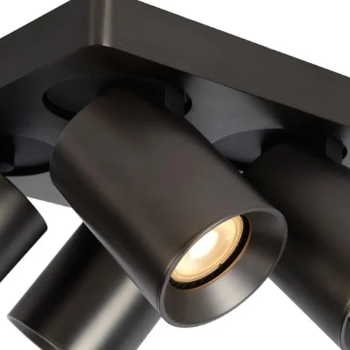 Straluma Plafondspot 4L vierkant gunmetal incl. gu10> Plafondlampen|Opbouwspots