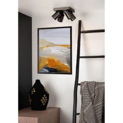 Straluma Plafondspot 4L vierkant gunmetal incl. gu10></noscript> Plafondlampen|Opbouwspots