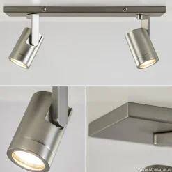 Straluma Plafondspot 2-licht op balk nikkel gu10></noscript> Opbouwspots|Keukenverlichting
