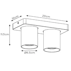 Straluma Plafondspot 2-lichts gunmetal incl. gu10></noscript> Plafondlampen|Opbouwspots