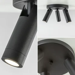 Straluma Plafondspot 3-lichts mat zwart/goud verstelbaar></noscript> Plafondlampen|Opbouwspots