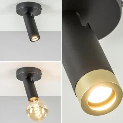 Straluma Plafondspot 1-lichts mat zwart/goud></noscript> Opbouwspots|Keukenverlichting
