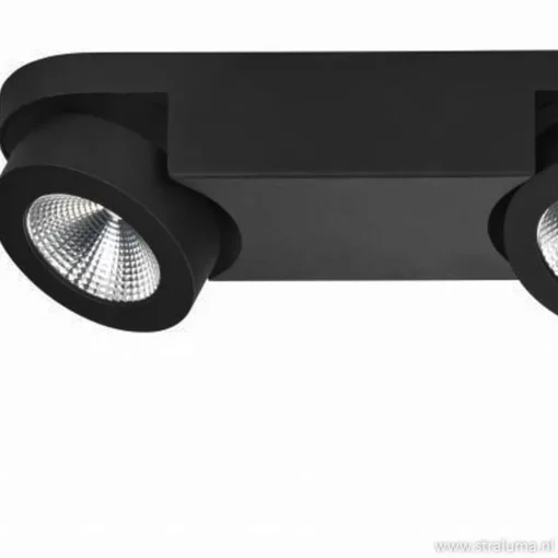 Straluma Plafondspot Montreal 2L balk zwart 3000> Plafondlampen|Opbouwspots