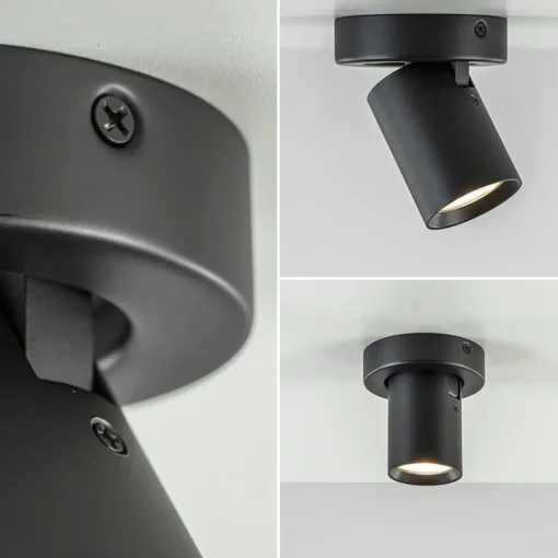 Straluma Plafondspot Oliver enkel tube zwart gu10> Wandlampen|Opbouwspots