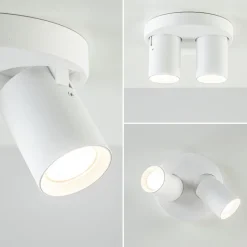 Straluma Plafondspot Oliver 2L rond tube wit gu10></noscript> Opbouwspots|Woonkamerlampen