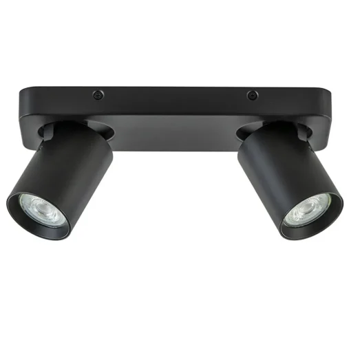 Straluma Plafondspot Oliver 2L zwart balk+tubes> Opbouwspots|Keukenverlichting