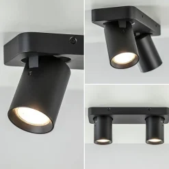 Straluma Plafondspot Oliver 2L zwart balk+tubes></noscript> Opbouwspots|Keukenverlichting