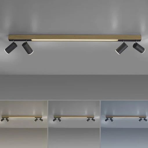Straluma Plafondspot Pure Lines antraciet/hout cct> Plafondlampen|Opbouwspots