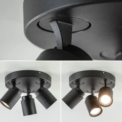 Straluma Plafondspot Razza 3l rond zwart gu10><noscript><img width=