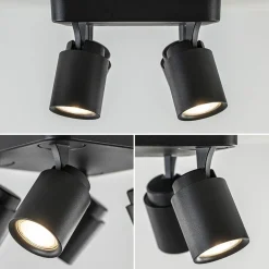 Straluma Plafondspot Razza 4L vierkant zwart gu10></noscript> Opbouwspots|Keukenverlichting
