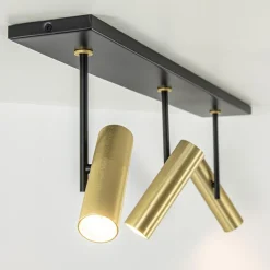 Straluma Plafondspot Trend 3L zwart/goud gu10 mini></noscript> Plafondlampen|Opbouwspots