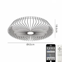 Straluma Plafondventilator Himalaya zilver ab+app> Plafondlampen|Plafondventilatoren met lamp