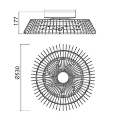 Straluma Plafondventilator mini wit inclusief dimbaar LED><noscript><img width=