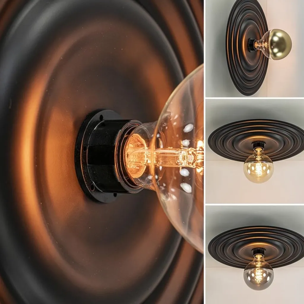 Straluma Plafond/wandlamp Saturn 42cm zwart> Plafondlampen|Wandlampen