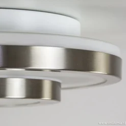 Straluma Plafonnière Master 435 nikkel IP44></noscript> Plafonnières|Slaapkamerlampen