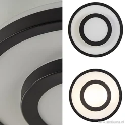 Straluma Plafonnière Master 435 zwart/glas IP44></noscript> Plafonnières|Slaapkamerlampen