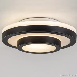 Straluma Plafonnière Master zwart+opaal glas IP44> Plafonnières|Keukenverlichting