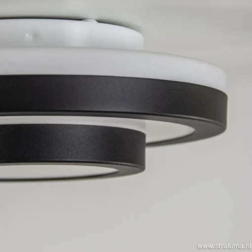 Straluma Plafonnière Master zwart+opaal glas IP44> Plafonnières|Keukenverlichting