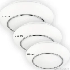 Straluma Plafonnière Tornado chroom/wit 30cm IP44></noscript> Plafonnières|Keukenverlichting
