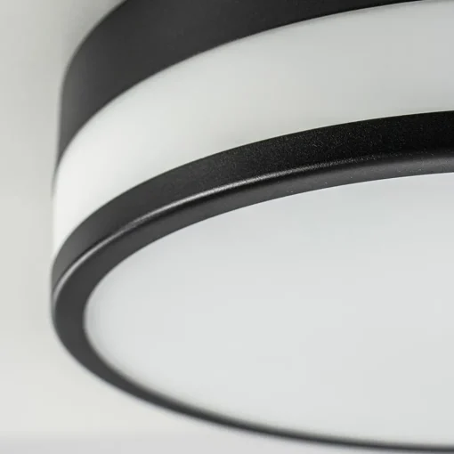 Straluma Plafonnière zwart/opaal glas 3-step dim IP44> Plafondlampen|Plafonnières