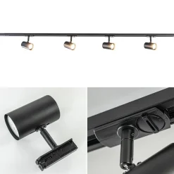 Straluma Rail Trackline set 1.5m zwart 4 spots><noscript><img width=