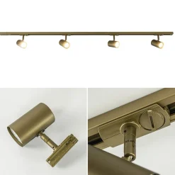 Straluma Railsysteem set 1,5 m met 4 GU10 spots brons></noscript> Plafondlampen