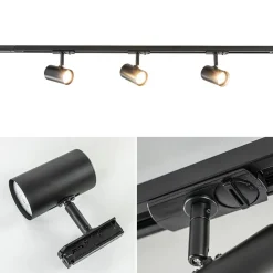 Straluma Railsysteem zwart 1mtr compleet met 3xspot></noscript> Opbouwspots|Keukenverlichting