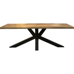 Straluma Rechthoekige eettafel mango hout met kruispoot> Eettafels