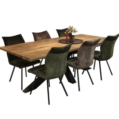 Straluma Rechthoekige eettafel mango hout met kruispoot><noscript><img width=