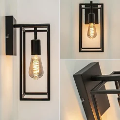Straluma Rechthoekige wandlamp mat zwart frame></noscript> Wandlampen|Industriële Verlichting