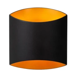Straluma Rechthoekige wandlamp mat zwart met goud></noscript> Woonkamerlampen|Slaapkamerlampen