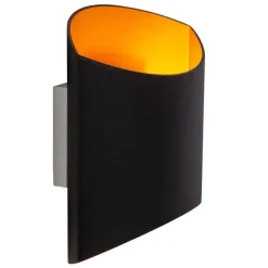 Straluma Rechthoekige wandlamp mat zwart met goud></noscript> Woonkamerlampen|Slaapkamerlampen