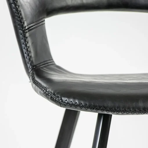 Straluma Retro barkruk zwart met imitatieleer> Eetkamerstoelen