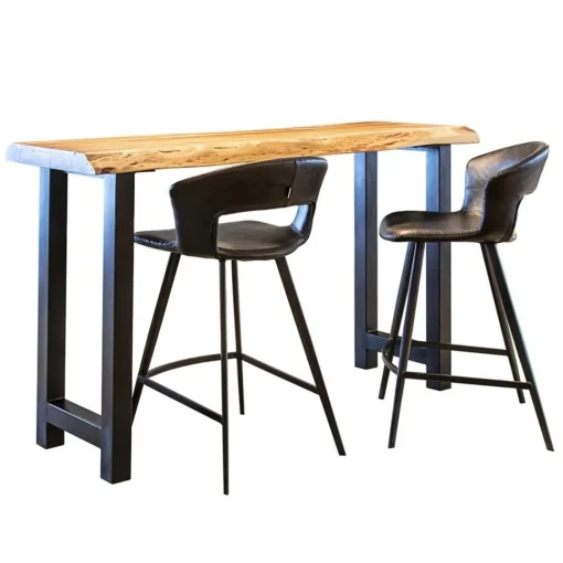 Straluma Retro barkruk zwart met imitatieleer> Eetkamerstoelen