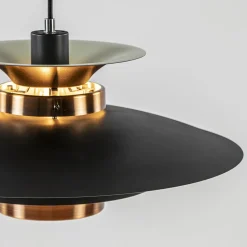 Straluma Retro hanglamp zwart met koper 50 cm></noscript> Hanglampen|Eettafellampen