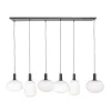 Straluma Retro 6-lichts hanglamp opaal glas met relief> Eettafellampen|Eetkamerverlichting