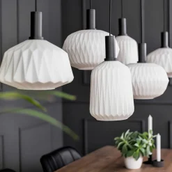 Straluma Retro 6-lichts hanglamp opaal glas met relief></noscript> Eettafellampen|Eetkamerverlichting
