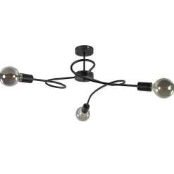 Straluma Retro plafondlamp pendel mat zwart 3-lichts> Woonkamerlampen|Slaapkamerlampen