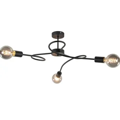 Straluma Retro plafondlamp pendel mat zwart 3-lichts> Woonkamerlampen|Slaapkamerlampen