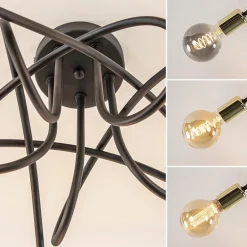 Straluma Retro plafondlamp zwart met gouden pendels></noscript> Plafondlampen|Landelijke Verlichting