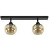 Straluma Retro plafondlamp zwart met amber glas verstelbaar> Woonkamerlampen|Slaapkamerlampen
