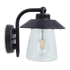 Straluma Robuuste buitenlamp wand zwart met roest en glas> Wandlampen|Buitenlampen