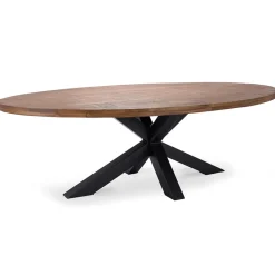 Straluma Robuuste eettafel ovaal 240 cm mangohout> Eettafels