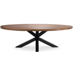 Straluma Robuuste eettafel ovaal 240 cm mangohout> Eettafels
