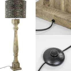Straluma Robuuste lampvoet Robbia hout exclusief kap><noscript><img width=