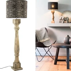Straluma Robuuste lampvoet Robbia hout exclusief kap><noscript><img width=