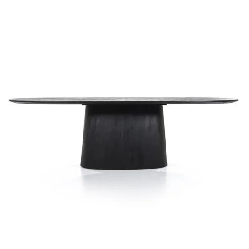 Straluma Robuuste mango houten eettafel Aron ovaal zwart> Eettafels